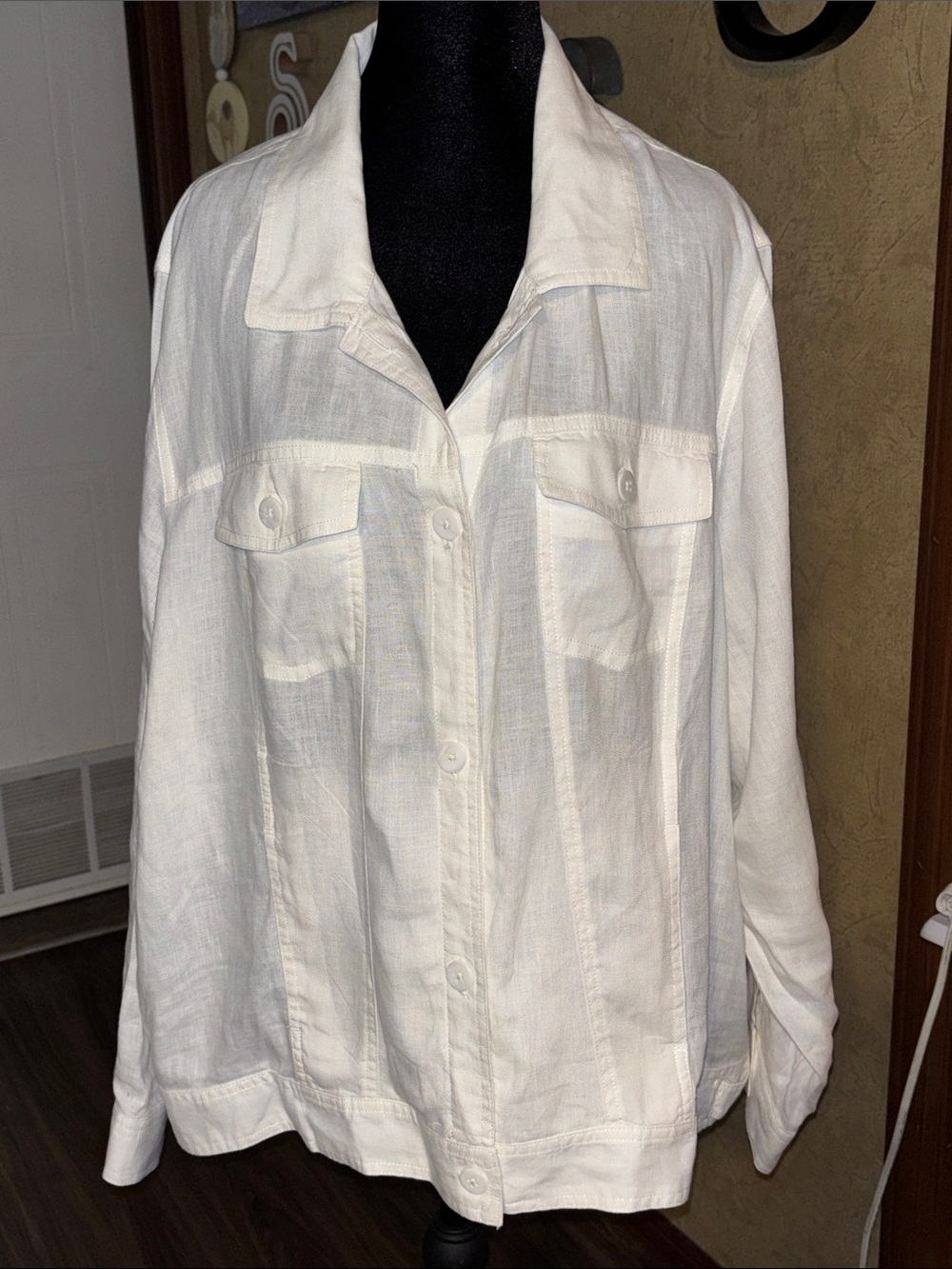 2X Linen white jacket Cynthia Rowley lightweight pockets summer beach vaycay